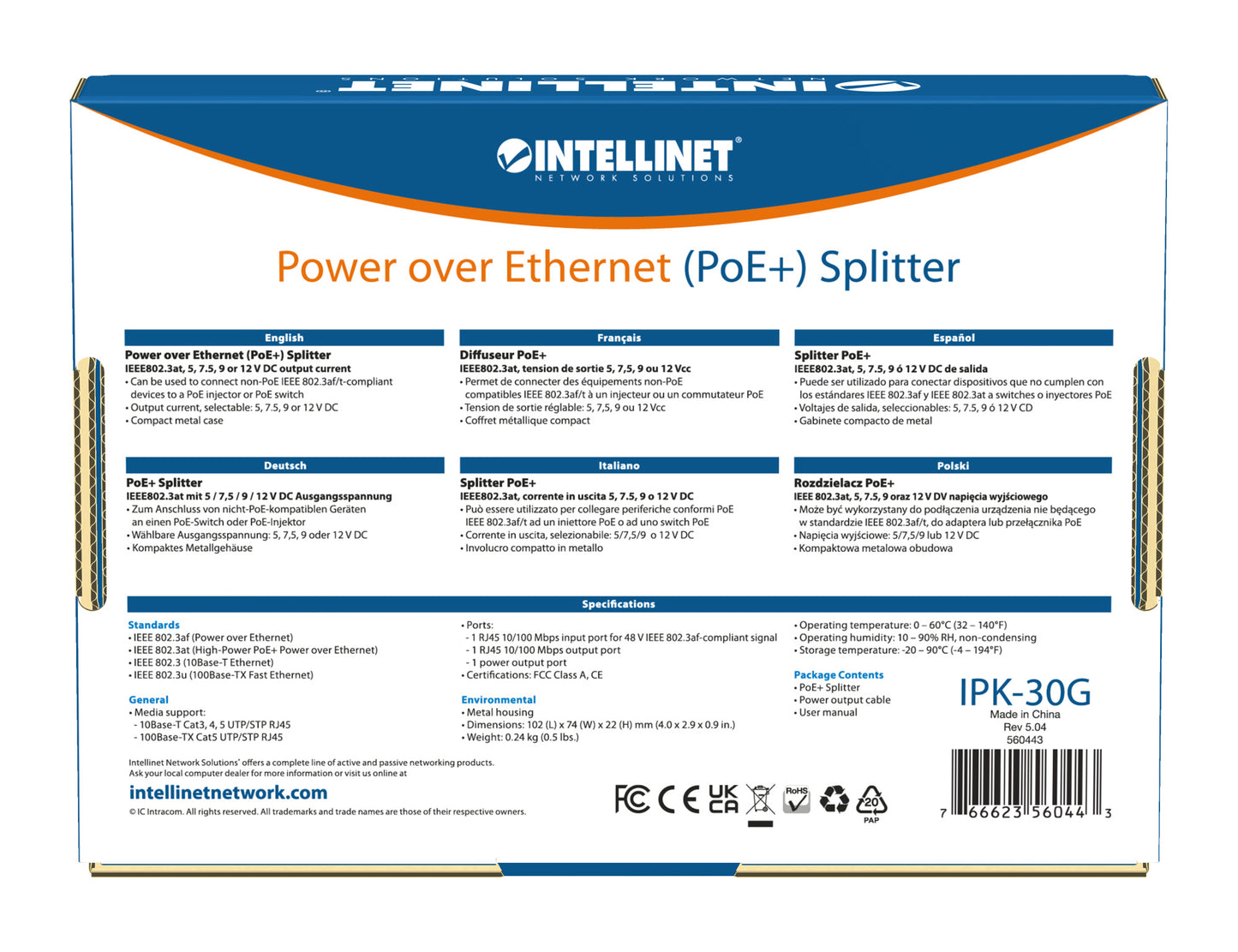 Gigabit PoE+ Splitter