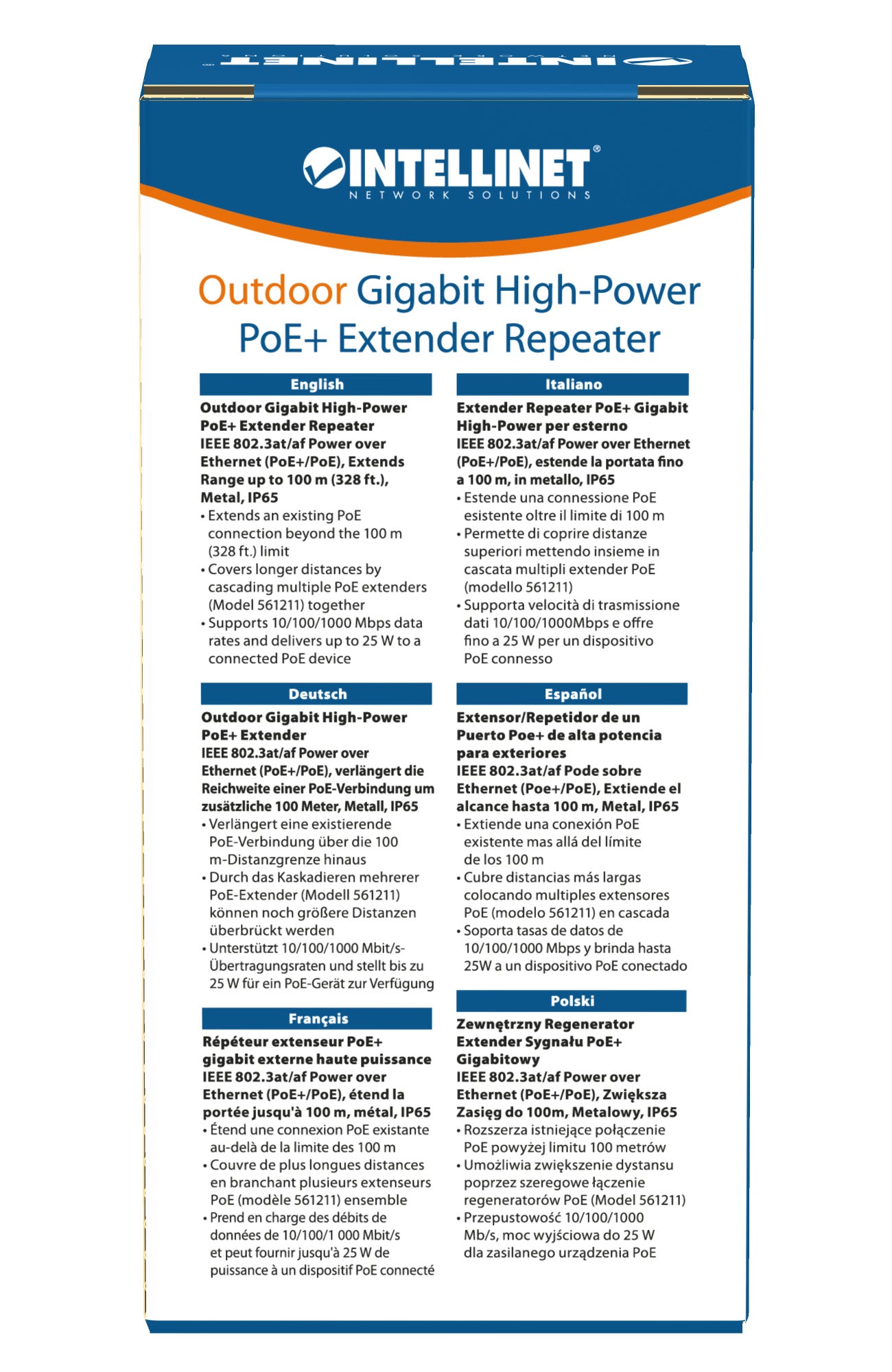 Outdoor Gigabit High-Power PoE+ Extender