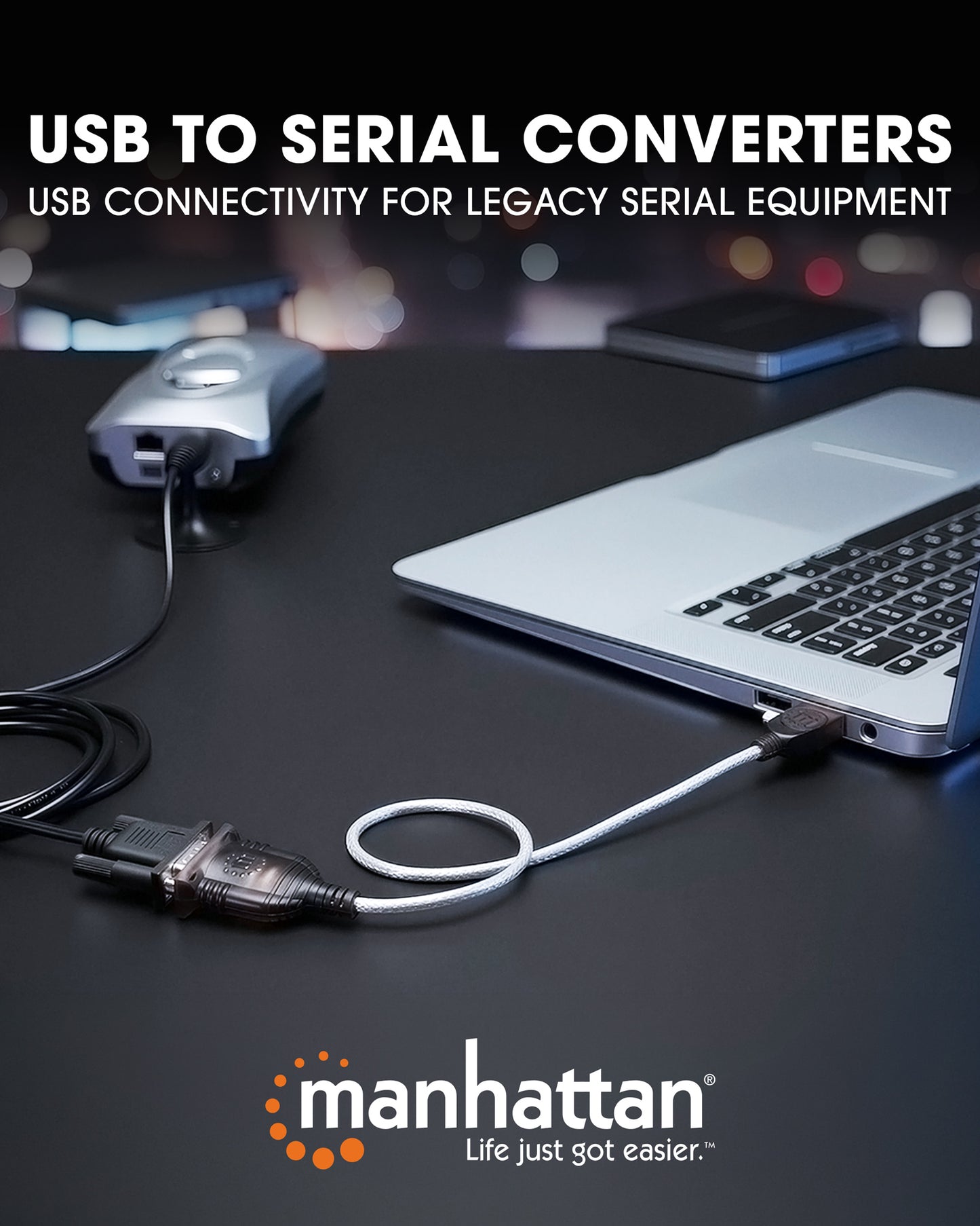 USB-A to Serial Converter, 45 cm (18 in.)