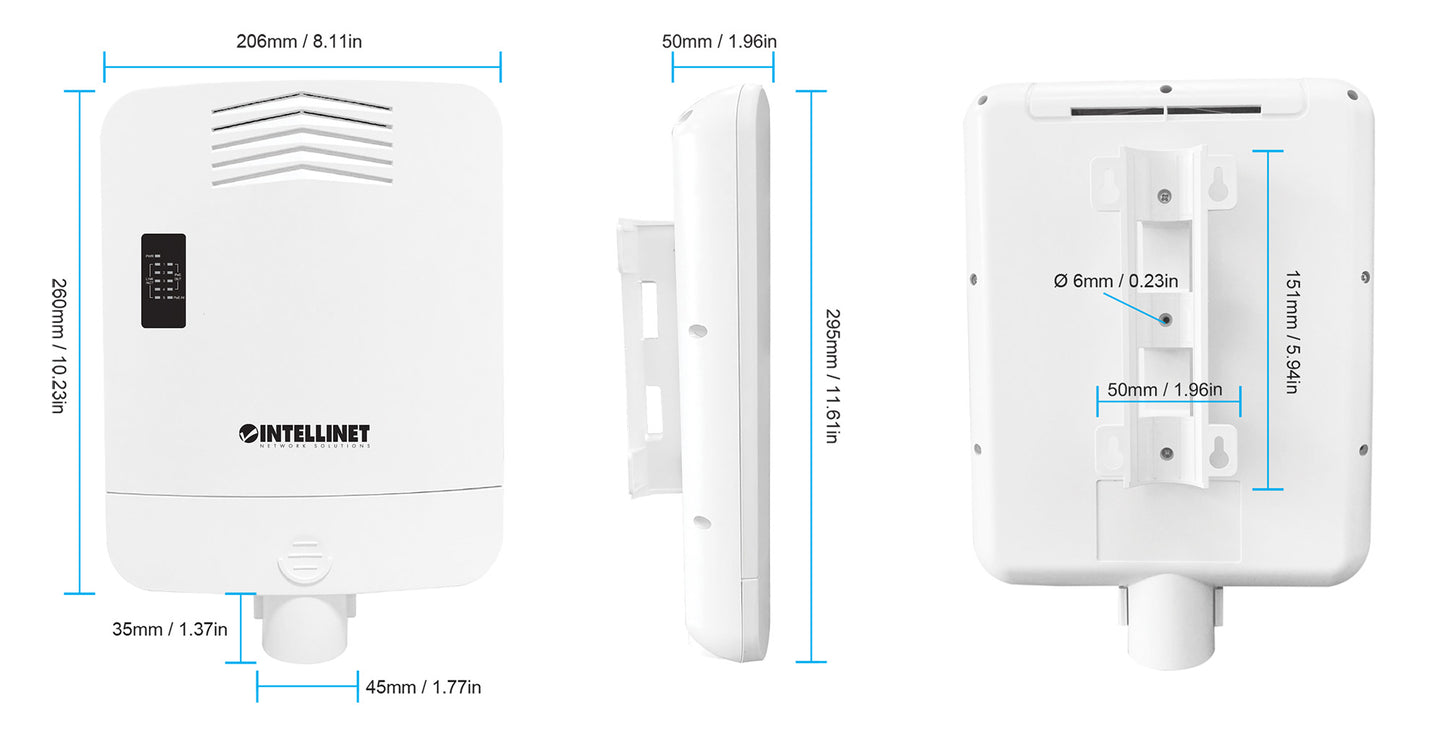 Outdoor PoE-Powered 5-Port Gigabit Switch with PoE Passthrough / 4-Port PoE+ Extender