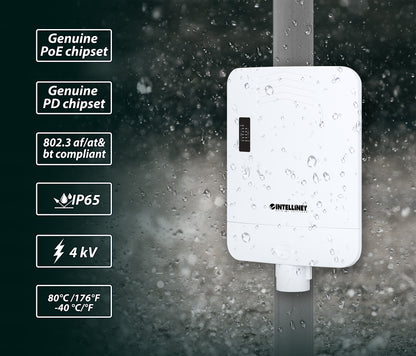 Outdoor PoE-Powered 5-Port Gigabit Switch with PoE Passthrough / 4-Port PoE+ Extender