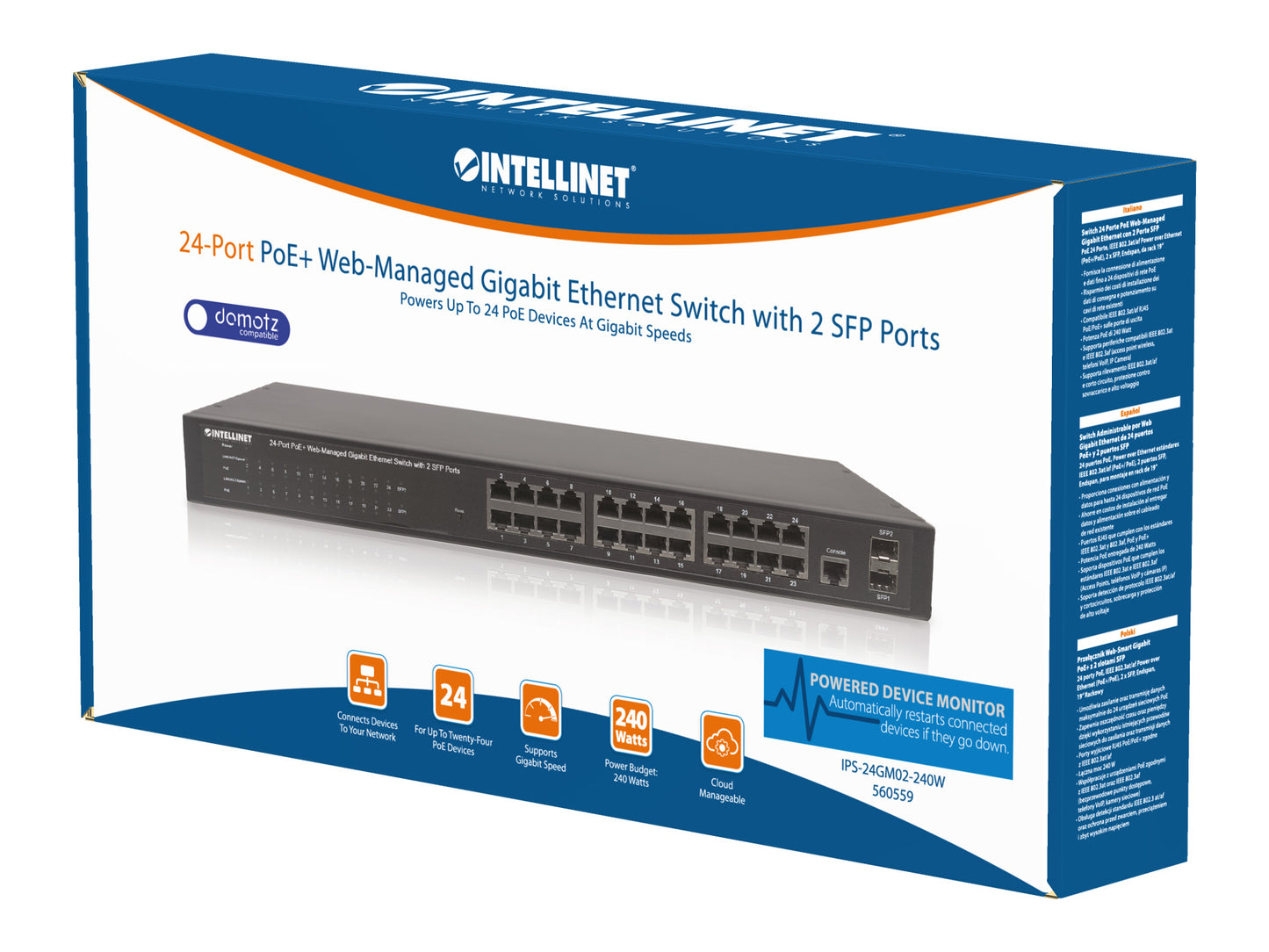 24-Port Gigabit Ethernet PoE+ Web-Managed Switch with 2 SFP Ports