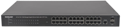 24-Port Gigabit Ethernet PoE+ Web-Managed Switch with 2 SFP Ports