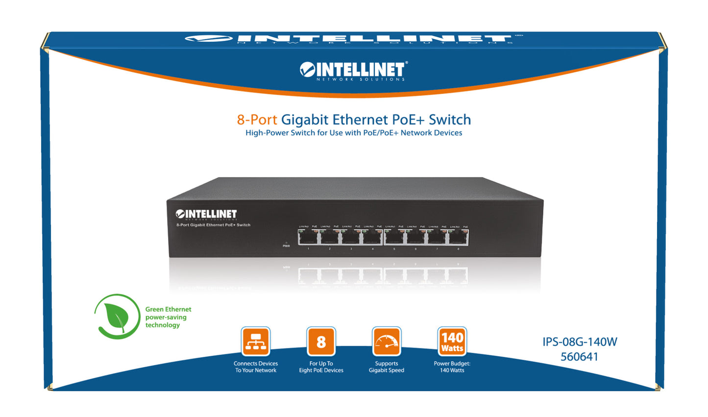 8-Port Gigabit Ethernet PoE+ Switch