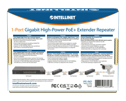 Gigabit High-Power PoE+ Extender Repeater
