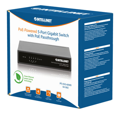 PoE Powered 5-Port Gigabit Switch with PoE Passthrough