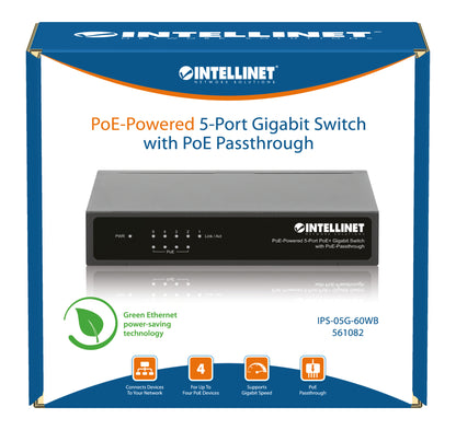PoE Powered 5-Port Gigabit Switch with PoE Passthrough