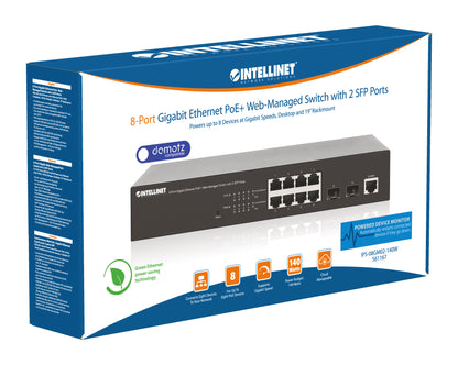 8-Port Gigabit Ethernet PoE+ Web-Managed Switch with 2 SFP Ports