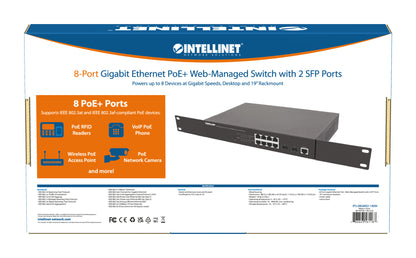 8-Port Gigabit Ethernet PoE+ Web-Managed Switch with 2 SFP Ports