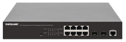 8-Port Gigabit Ethernet PoE+ Web-Managed Switch with 2 SFP Ports