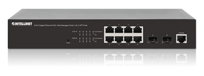 8-Port Gigabit Ethernet PoE+ Web-Managed Switch with 2 SFP Ports