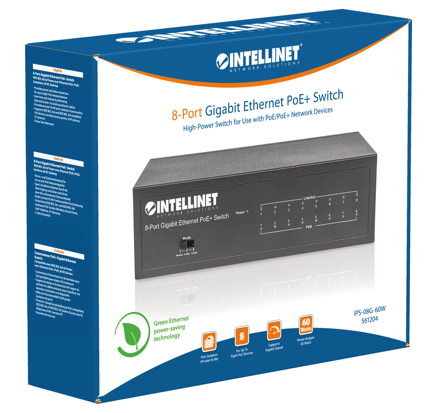 8-Port Gigabit Ethernet PoE+ Switch