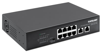 8-Port Gigabit Ethernet PoE+ Switch with 2 RJ45 Gigabit Uplink Ports