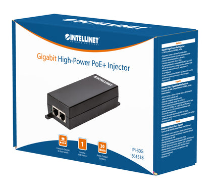 Gigabit High-Power PoE+ Injector
