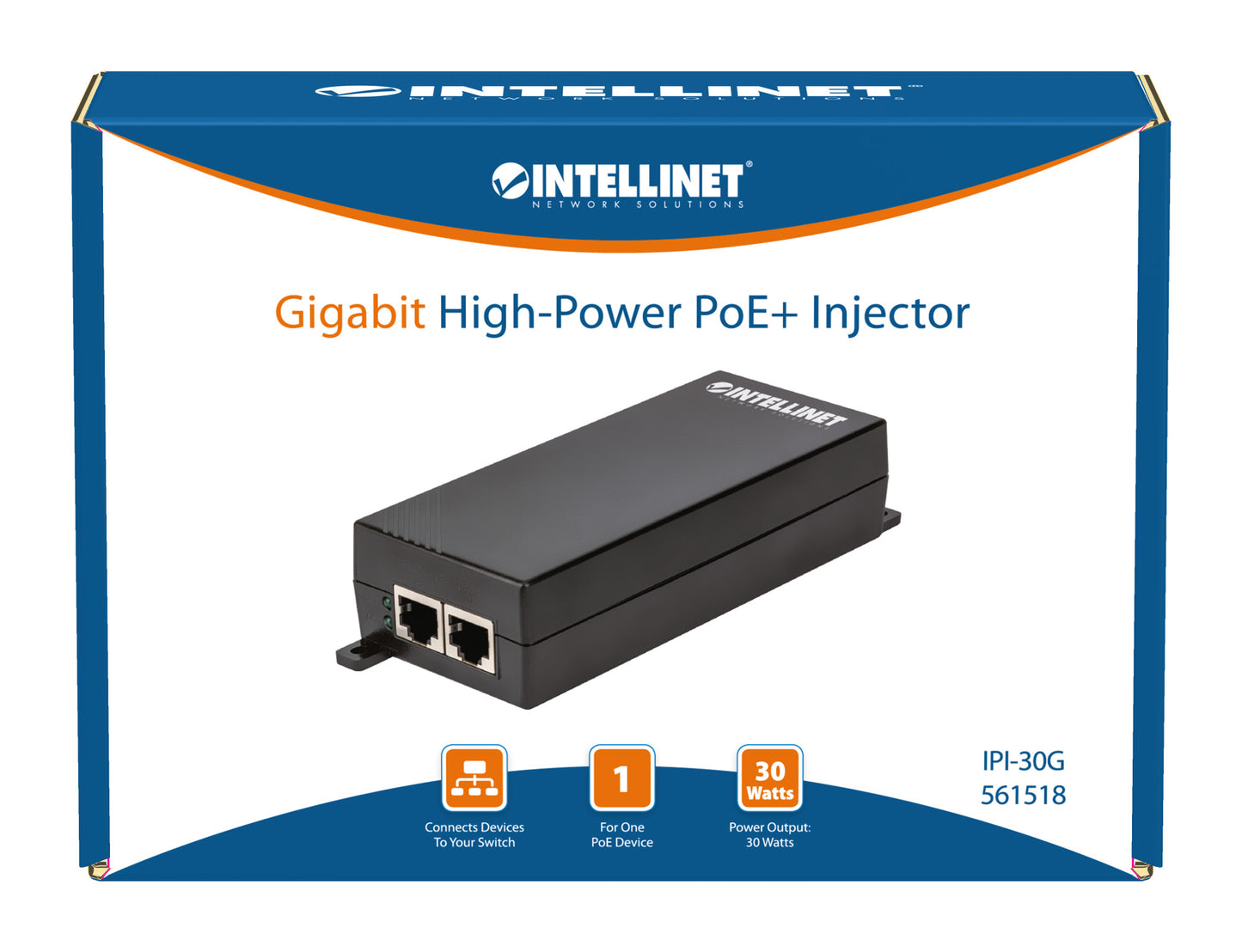 Gigabit High-Power PoE+ Injector