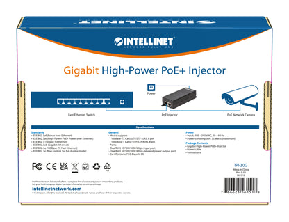 Gigabit High-Power PoE+ Injector