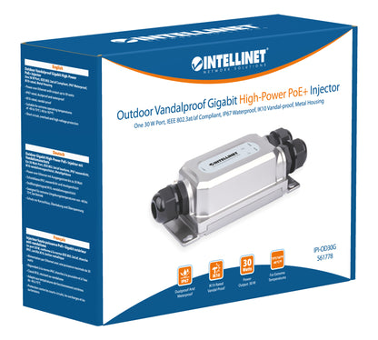 Outdoor Vandalproof Gigabit High-Power PoE+ Injector