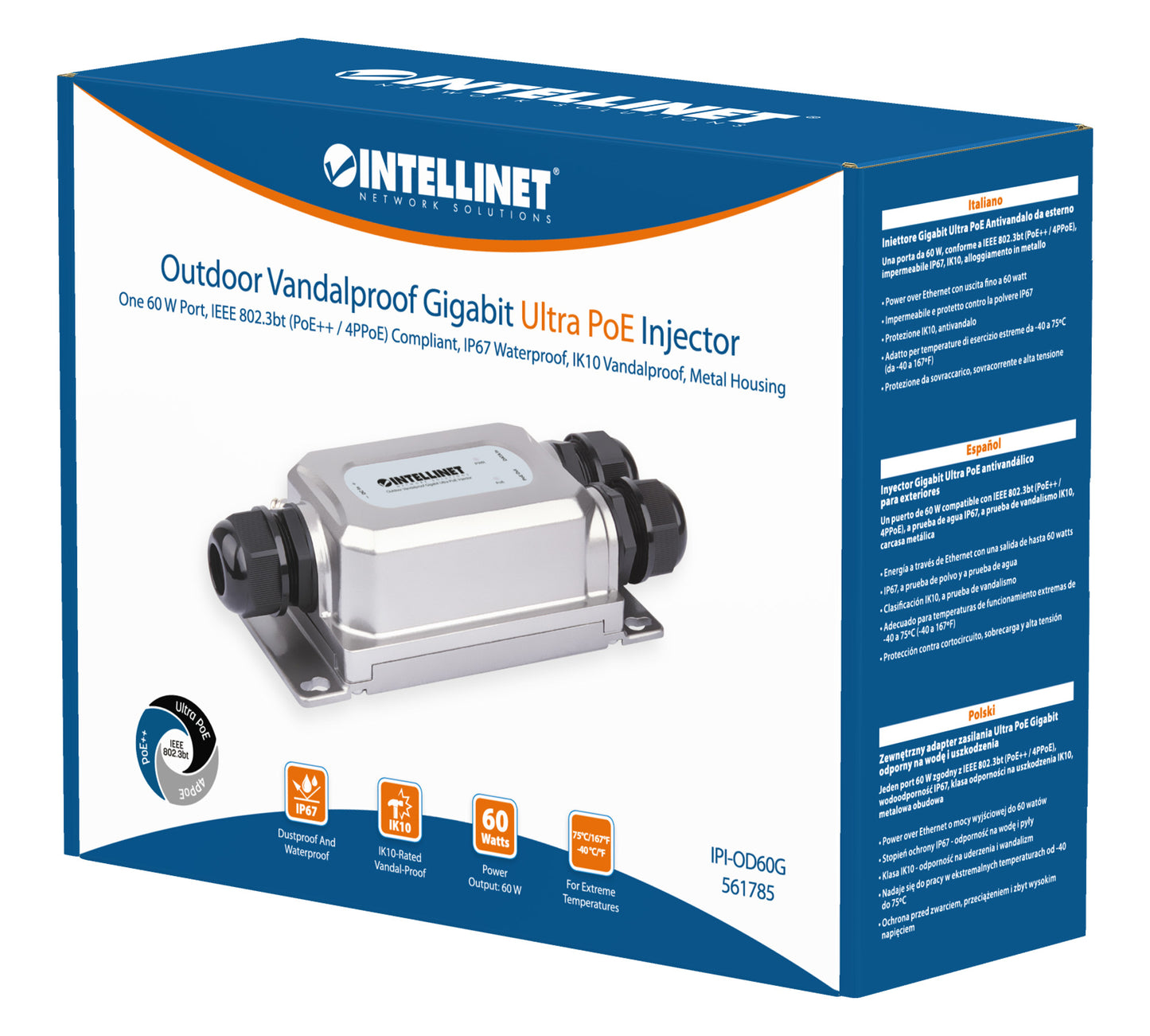 Outdoor Vandalproof Gigabit PoE++ Injector