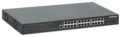 28-Port L2+ Fully Managed PoE+ Switch with 24 Gigabit Ethernet Ports and 4 SFP+ Uplinks