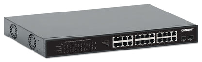 24-Port Gigabit Ethernet PoE+ Switch with 2 SFP Ports