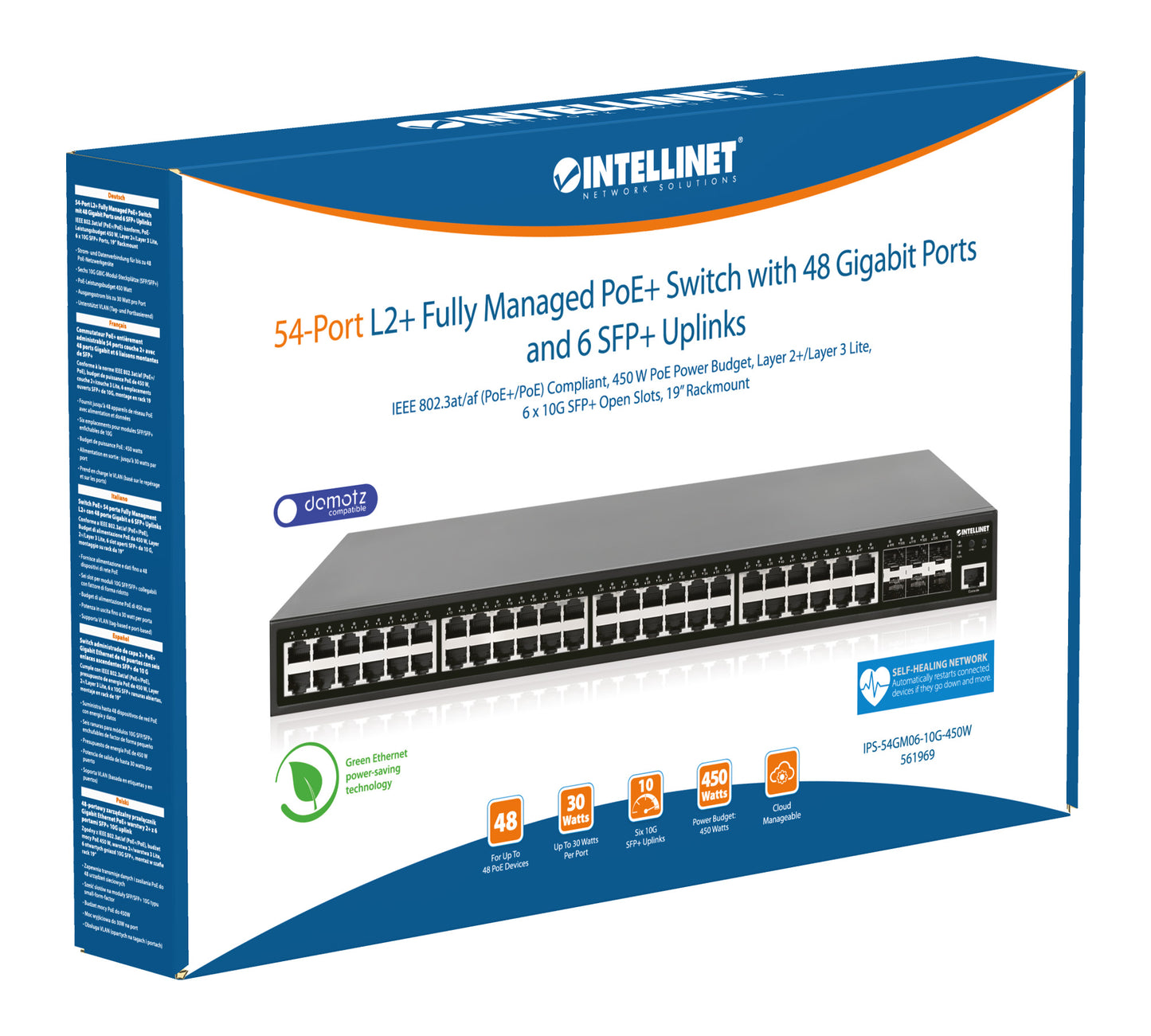 54-Port L2+ Fully Managed PoE+ Switch with 48 Gigabit Ethernet Ports and 6 SFP+ Uplinks