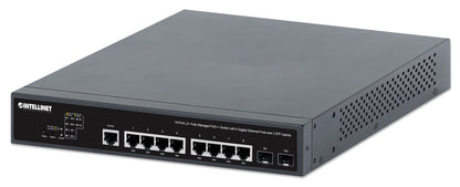 10-Port L2+ Fully Managed PoE++ Switch with 8 Gigabit Ethernet Ports and 2 SFP Uplinks