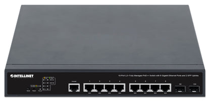 10-Port L2+ Fully Managed PoE++ Switch with 8 Gigabit Ethernet Ports and 2 SFP Uplinks