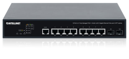 10-Port L2+ Fully Managed PoE++ Switch with 8 Gigabit Ethernet Ports and 2 SFP Uplinks