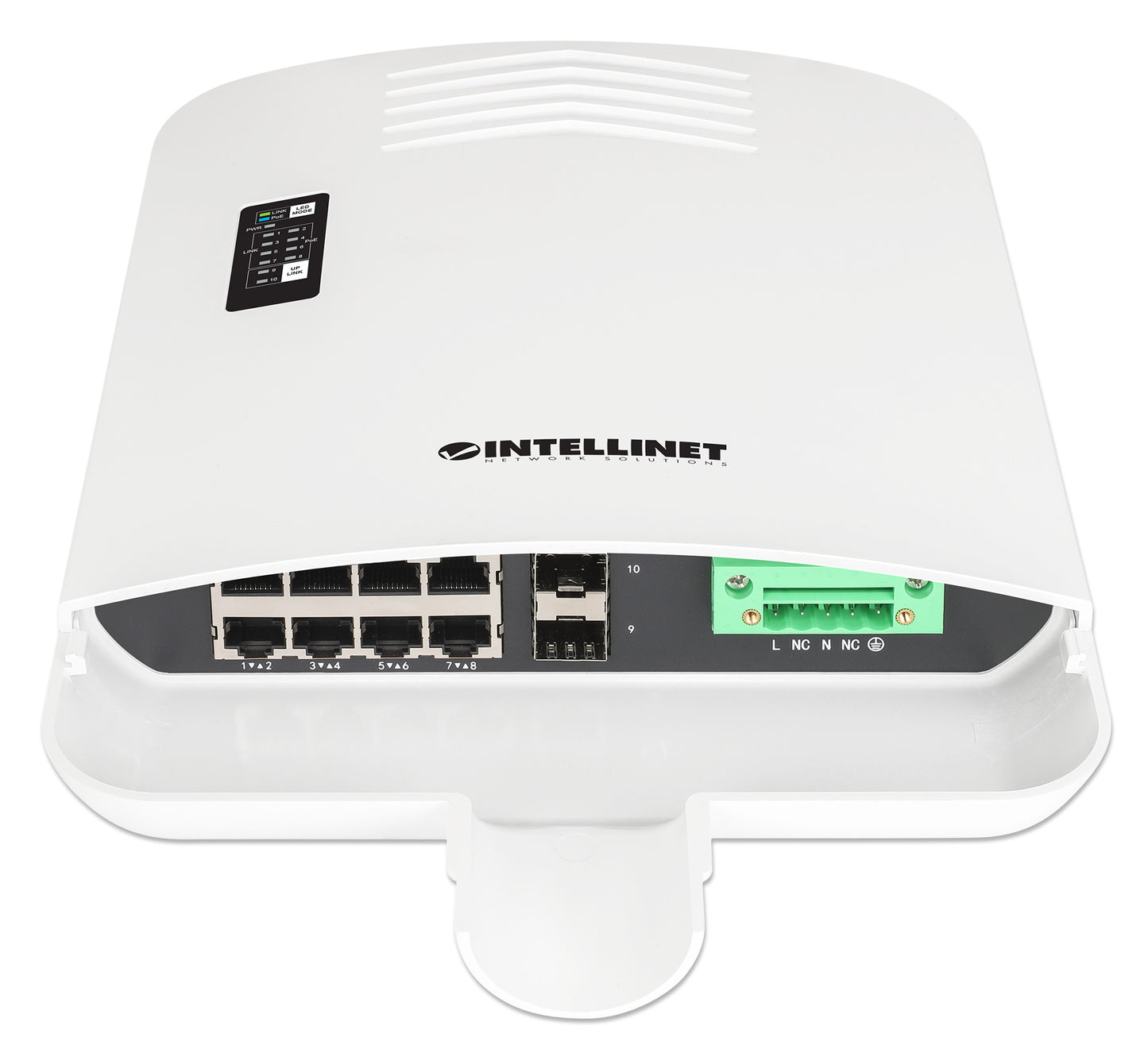 Outdoor 10-Port L2+ Smart Managed PoE+ Switch with 8 Gigabit Ethernet Ports and 2 SFP Uplinks